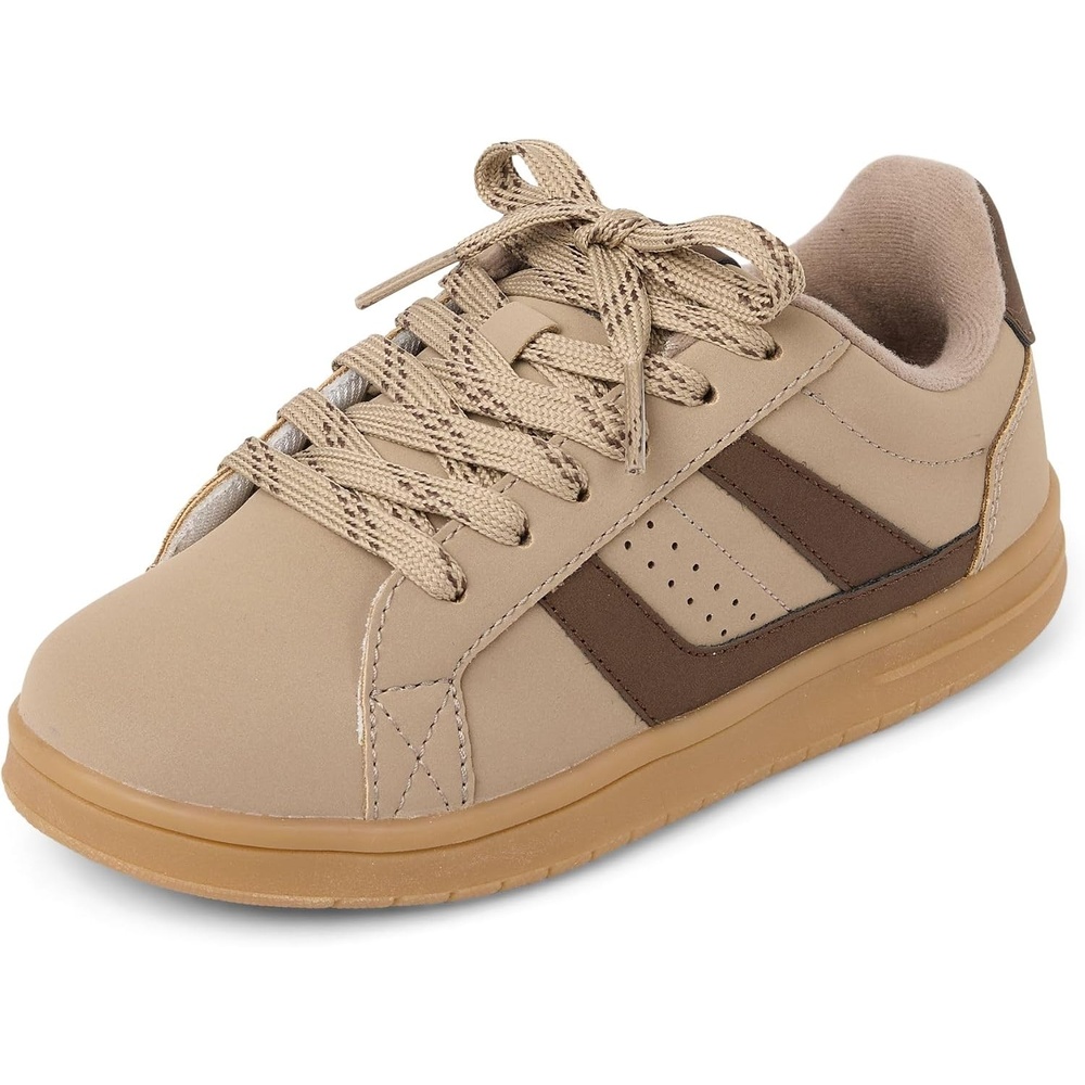 image:imageThe Childrens Place Boys Boys Everyday Casual Lace Up SneakersBeige Low Top