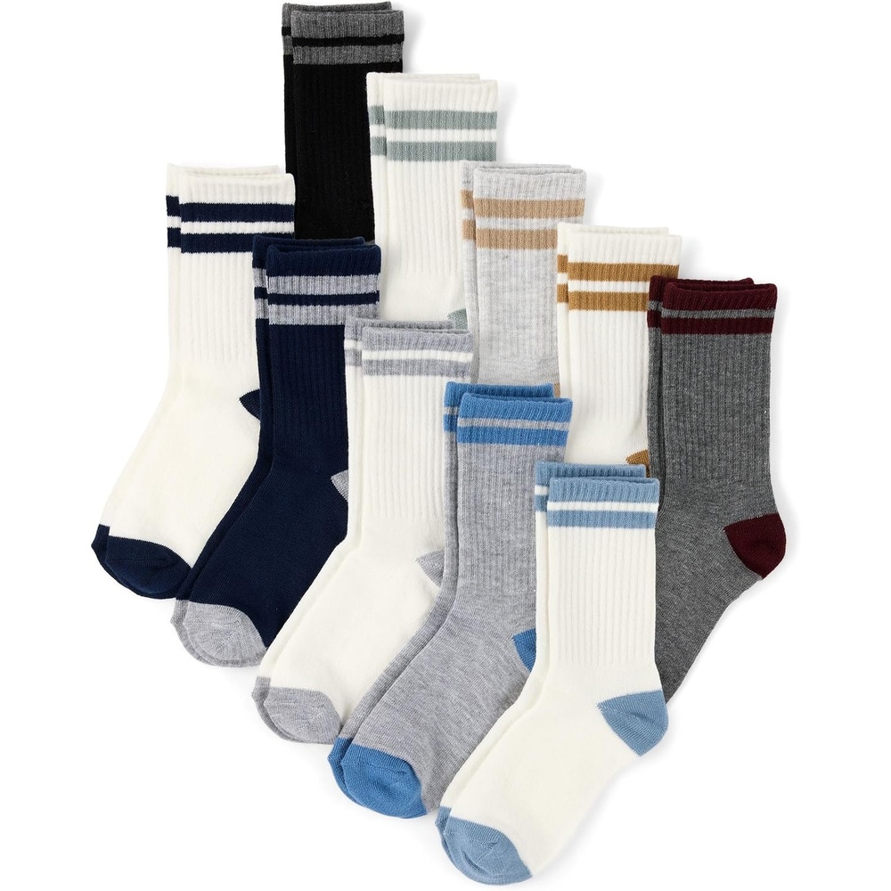 image:imageThe Childrens Place Boys Crew Socks10packMulticolor Stripe