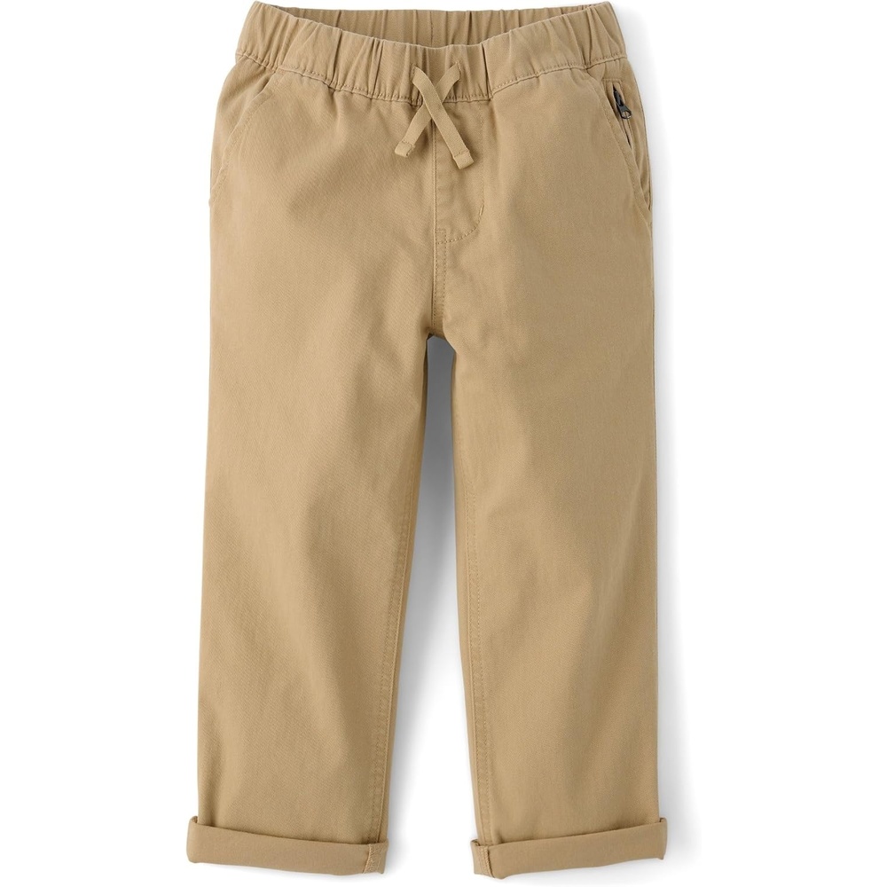 image:imageThe Childrens Place Boys Roll Cuff Pull on Chino PantsFlax