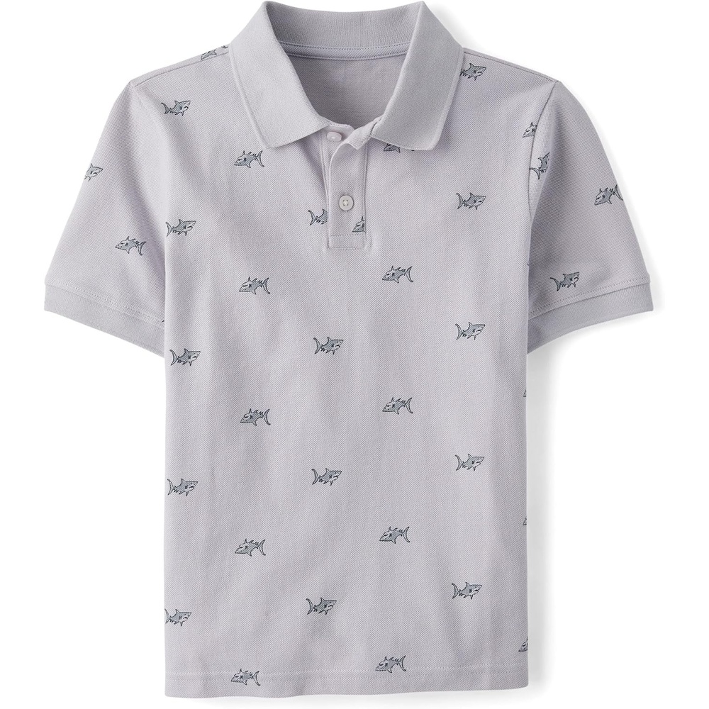 image:imageThe Childrens Place Boys Uniform Short Sleeve Pique PoloSharks