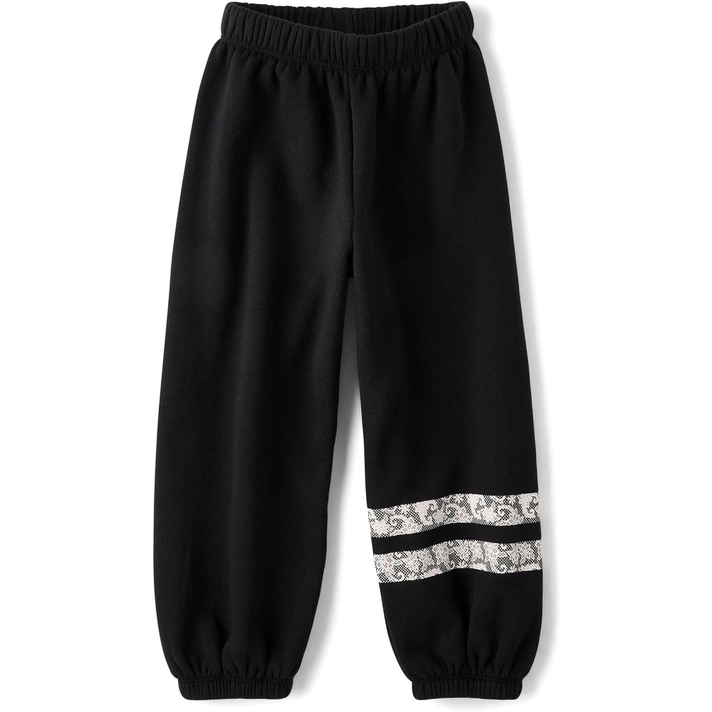 image:imageThe Childrens Place Girls Knit Active SweatpantsBlack Varsity