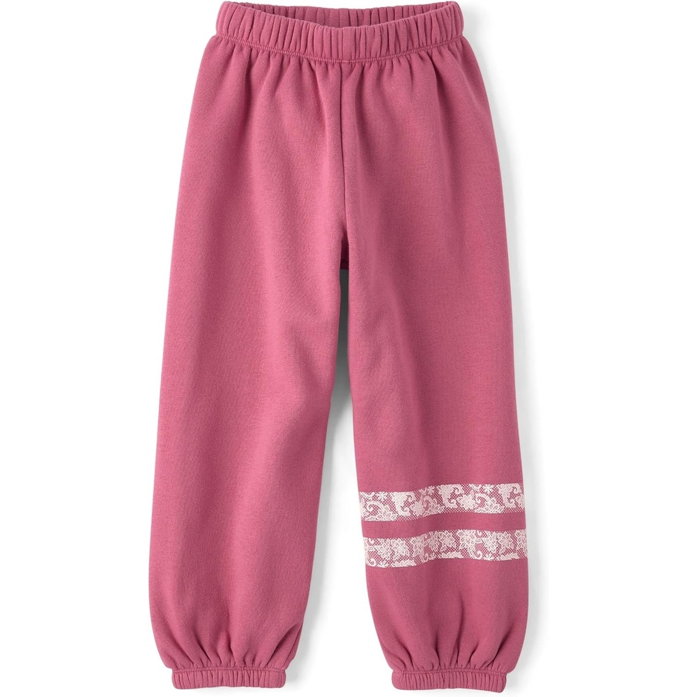 image:imageThe Childrens Place Girls Knit Active SweatpantsVintage Rose Varsity