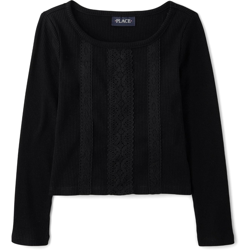 image:imageThe Childrens Place Girls Long Sleeve Baby TeeBlack