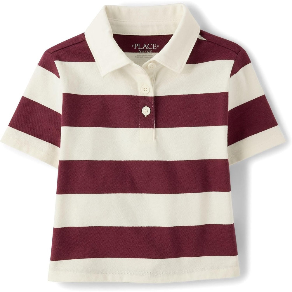 image:imageThe Childrens Place Girls Short Sleeve Rugby PoloBitter Sweet