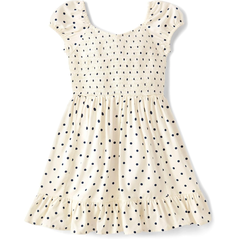 image:imageThe Childrens Place Girls Smocked Babydoll DressMarshmallow Dot