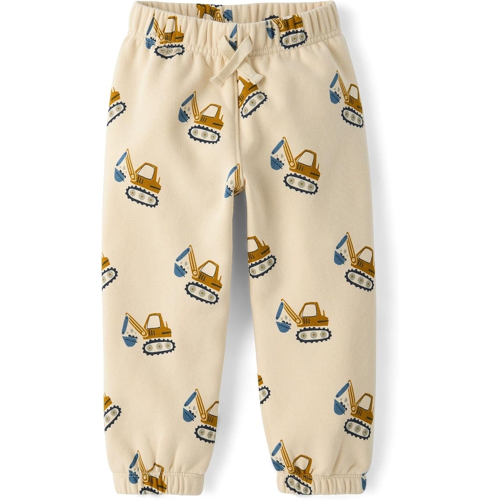 image:imageThe Childrens PlaceBaby Boysand Toddler Fleece Jogger PantsConstruction Trucks9 Months12 Months