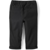 The Children’s Place Baby Boys’ and Toddler Boys Roll Cuff Pull on Chino Pants(Washed Black)