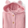 The Children’s Place Baby Girls’ and Newborn Long Sleeve Hooded Button Front Sweater(Nectar Pink)