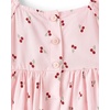 The Children’s Place Baby Girls’ and Toddler Girls Short Sleeve Smocked Dress(Petal Cherries)