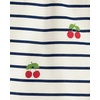 The Children’s Place Baby and Toddler Girls’ Short Sleeve Casual Dresses(Cherry Stripes)