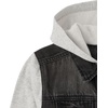 The Children’s Place Boys’ Long Sleeve Fleece and Denim Hooded Jacket(Washed Black)