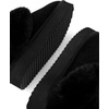 The Children’s Place Girls’ Girls Indoor/Outdoor Comfy Slip on Platform Shoes, Faux Fur Lined(Black)