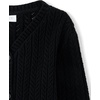 The Children’s Place Girls’ Long Sleeve Button Front Cardigan(Black)