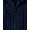 The Children’s Place Girls’ Long Sleeve Cable Knit Zip Front Hooded Sweater(Tidal)