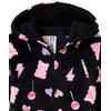 The Children’s Place Girls’ Long Sleeve Fleece Zip Up One Piece Pajama(Black Candy)