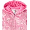 The Children’s Place Girls’ Long Sleeve Fleece Zip Up One Piece Pajama(Bow Glow)