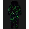 The Children’s Place Girls’ Long Sleeve Fleece Zip Up One Piece Pajama(Neon Dreams Sherpa)