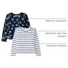 The Children’s Place Girls’ Long Sleeve Knit Fashion Shirt(Tidal Floral/Striped 2-pack)