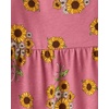 The Children’s Place Girls’ Short Sleeve Casual Dress(Vintage Rose Sunflower)