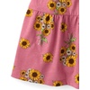 The Children’s Place Girls’ Short Sleeve Casual Dress(Vintage Rose Sunflower)