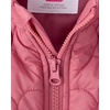 The Children’s Place Girls’ Water and Wind-resistant Quilted Packable Puffer Jacket(Vintage Rose)