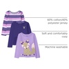 The Children’s Place Girls and Toddler Long Sleeve Everyday Casual Knit Shirt(Iris Stripe/Iris/Purple Fox 3-pack)