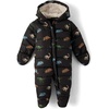 The Children’s Place Baby And Newborn Water and Wind Resistant,microfleece Lined,long Sleeve Zip Front Snowsuit(Black Dino)