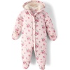 The Children’s Place Baby And Newborn Water and Wind Resistant,microfleece Lined,long Sleeve Zip Front Snowsuit(Primrose Floral)