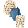 The Children’s Place Baby Boys’ And Newborn Jacket,long Sleeve Bodysuit and Pant,3-piece Playwear Outfit(Hay Stack Construction)