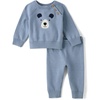 The Children’s Place Baby Boys’ And Newborn Long Sleep Top and Pant,2-piece Outfit Set(Carbon Blue Bear)