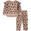 The Children’s Place Baby Girls’ And Toddler Long Sleeve Active Shirt and Pant, 2 Piece Outfit(Blush Leopard)
