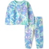 The Children’s Place Baby Girls’ And Toddler Long Sleeve Active Shirt and Pant, 2 Piece Outfit(Green Glow Tie Dye)