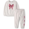 The Children’s Place Baby Girls’ And Toddler Long Sleeve Active Shirt and Pant, 2 Piece Outfit(Lunar Bow)