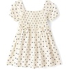 The Children’s Place Baby Girls’ and Toddler Girls Short Sleeve Smocked Dress(Marshmallow Dot)