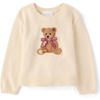 The Children’s Place Baby Girls’ and Toddler Long Sleeve Embroidered Sweater(Frappe Bear)