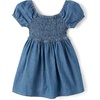 The Children’s Place Baby Girls’ and Toddler Short Sleeve Smocked Dress(Orchard Wash)