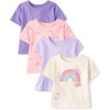 The Children’s Place Baby Girls’ and Toddler Short Sleeve Tops,4-Pack(Sea Salt)