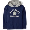 The Children’s Place Boys’ Long Sleeve Varsity Hooded Top(Thunder Blue Champions)