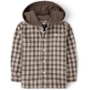 The Children’s Place Boys’ and Toddler Boys Long Sleeve Plaid Flannel Hooded Button Up Shirt(Moose Trail Plaid)