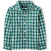 The Children’s Place Boys’ and Toddler Boys Long Sleeve Textured Poplin Button Up Shirt(Jaded Teal Plaid)