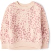 The Children’s Place Girls’ And Toddler Active Long Sleeve Premium Fleece Sweatshirt(Fading Rose Leopard)