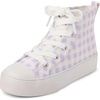The Children’s Place Girls Casual Lace Up Hi Top Sneakers(Gingham)