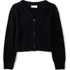 The Children’s Place Girls’ Long Sleeve Button Front Cardigan(Black)