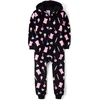 The Children’s Place Girls’ Long Sleeve Fleece Zip Up One Piece Pajama(Black Candy)