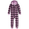 The Children’s Place Girls’ Long Sleeve Fleece Zip Up One Piece Pajama(Lilac Luster)