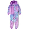 The Children’s Place Girls’ Long Sleeve Fleece Zip Up One Piece Pajama(Neon Dreams Sherpa)