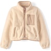The Children’s Place Girls’ Long Sleeve Sherpa Fleece Full Zip Jacket(Beige)