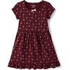The Children’s Place Girls’ Short Sleeve Skater Dress(Bitter Sweet)