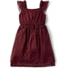 The Children’s Place Girls’ Sleeveles Fluttter Dresses(Bittersweet Dot)