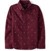 The Children’s Place,Boys,Long Sleeve Poplin Button Down Shirt,Deep Wine Geo,Medium